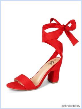 Trary Lace Up Chunky Heels for Women Strappy Platform Sandals Open Toe
